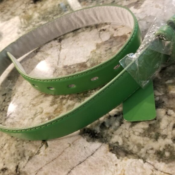Green Leather Belt, size S - Picture 1 of 4